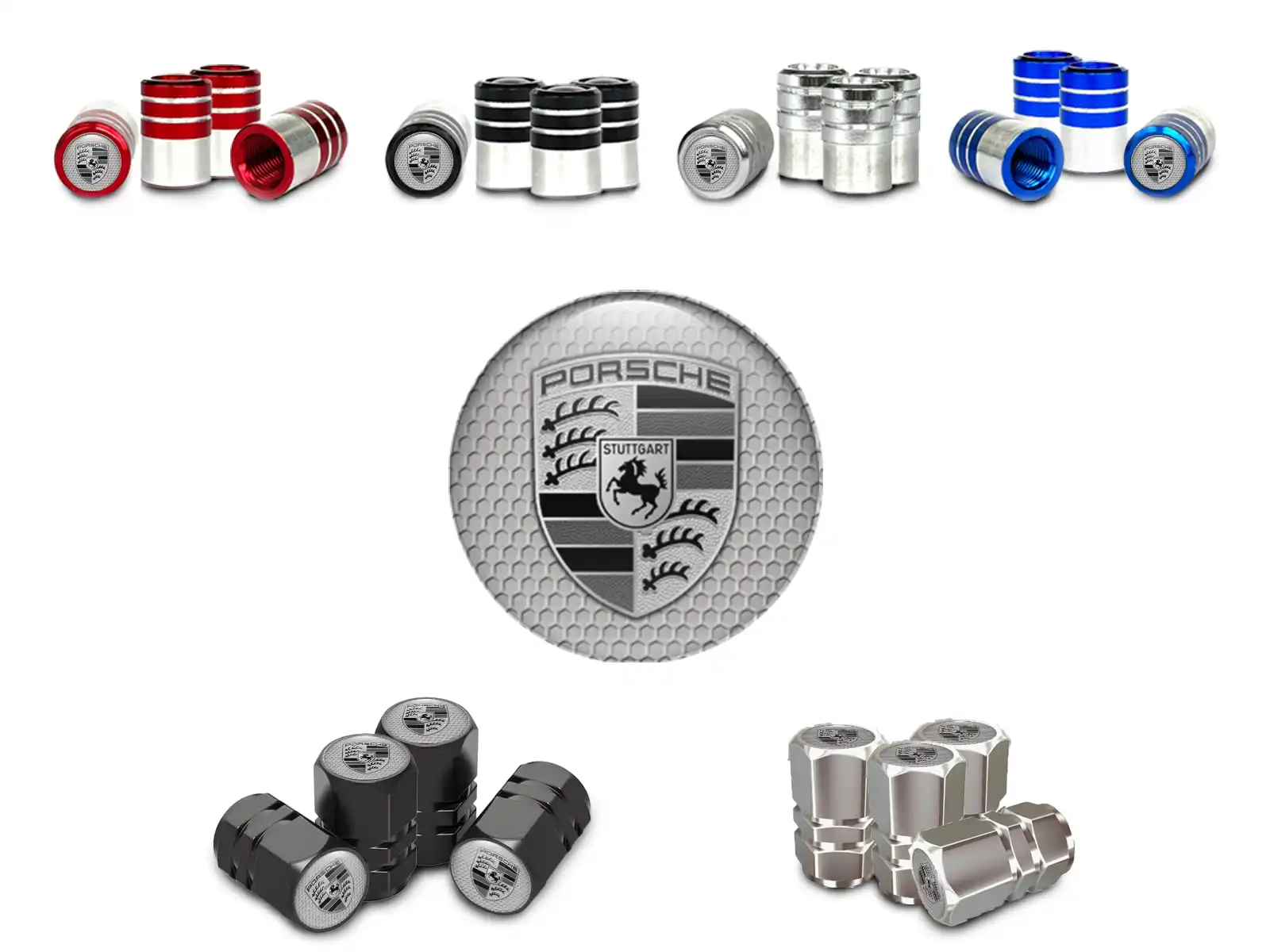Porsche Caps Tige Valve Camion Design Durable